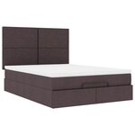 VidaXL Cadre de lit ottoman avec matelas marron foncé 140x200 cm tissu