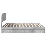 vidaXL Lit de Rangement Gris béton 200 x 200 cm Bois d'ingénierie