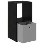 vidaXL Table de chevet Chêne noir 35 x 32 x 68 5 cm Bois d'ingénierie