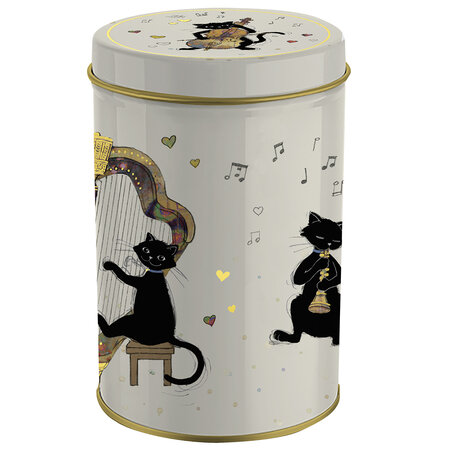 Boite métal ronde les chats musiciens amys bug art