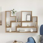 vidaXL Cube mural chêne artisanal 96 x 12 x 64 cm Bois d'ingénierie