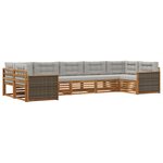 vidaXL Ensemble de canapés d'extérieur 7 pc Naturel et gris clair