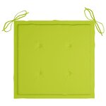 vidaXL Chaises de jardin lot de 4 avec coussins vert vif Bois de teck