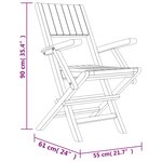 vidaXL Chaises de jardin pliantes 2 Pièces 55x61x90 cm bois massif teck