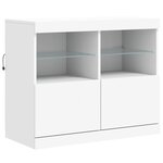 vidaXL Buffet avec lumières LED blanc 163x37x67 cm