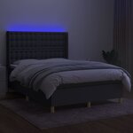 vidaXL Sommier à lattes de lit matelas LED Gris foncé 140x190 cm Tissu