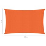 vidaXL Voile d'ombrage 160 g/m² Orange 2x4 5 m PEHD