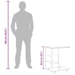 vidaXL Table d'appoint avec roues blanc 55x36x63 5cm bois d'ingénierie