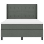 vidaXL Lit à ressort LED avec matelas Gris foncé 140 x 200 cm tissu