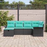 vidaXL Ensemble de canapé de jardin avec coussin 6 Pièces Poly rotin