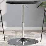 vidaXL Table de bar noir 60x60x90 cm bois d'ingénierie et acier chromé