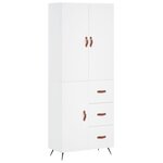 vidaXL Buffet haut Blanc 69 5x34x180 cm Bois d'ingénierie