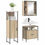 vidaXL Ensemble de mobilier de salle de bain avec étagère 3 Pièces Marron