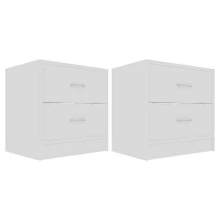 vidaXL Tables de chevet 2 Pièces Blanc 40x30x40 cm Bois d'ingénierie