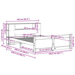 vidaXL Lit bibliothèque sans matelas 160x200 cm bois massif de pin