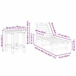 vidaXL Mobilier de jardin lounge 3 Pièces Bleu marine 38 x 38 x 46 cm