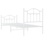 vidaXL Cadre de lit métal sans matelas avec pied de lit blanc 90x200cm