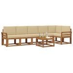 vidaXL Ensemble de canapés d'extérieur 7 Pièces Naturel et Beige
