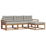vidaXL Ensemble de canapés d'extérieur 4 pc Gris Naturel et Clair