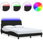 vidaXL Cadre de lit sans matelas Hanko noir 140x190 cm tissu