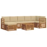 vidaXL Ensemble de canapés d'extérieur 8 pc Naturel et Beige