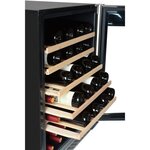 La nouvelle cave by continental edison cave a vin de service sous plan 52 bouteilles - clayettes bois - porte verre - noir