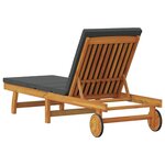 vidaXL Transat 1-personne Marron 63 x 199 x 85cm Bois d'acacia massif