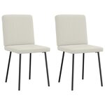 vidaXL Chaises à manger lot de 2 Crème Velours