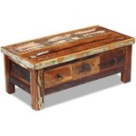 vidaXL Table basse à tiroirs Bois de récupération 90x45x35 cm