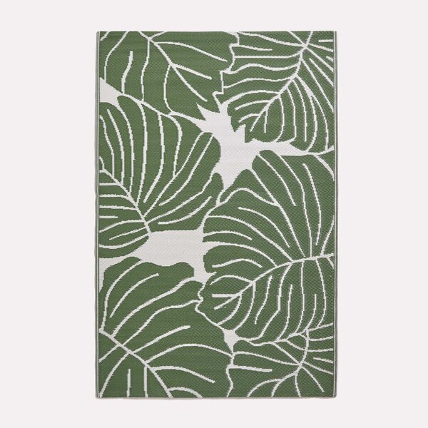 Tapis extérieur terrasse réversible - Tapis de jardin imperméable et résistant UV - Ada - Vert- 180x270 cm - HOMESCAPES