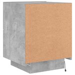 vidaXL Armoire de chevet et lumières LED gris béton bois d'ingénierie