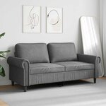 vidaXL Canapé à 2 places Gris foncé 140 cm Velours