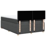 vidaXL Sommier à lattes de lit avec matelas Gris foncé 140x200cm Tissu