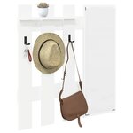 vidaXL Porte-manteau mural Blanc 100 x 10 x 100 cm Bois d'ingénierie