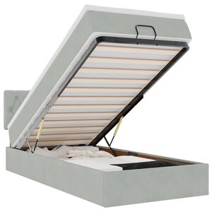 vidaXL Cadre de lit ottoman et matelas gris clair 90x200 cm velours