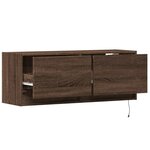 vidaXL Meuble TV mural avec lumières LED chêne marron 100x31x35 cm