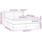 vidaXL Sommier à lattes de lit et matelas Gris clair 140x190cm Velours