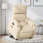 vidaXL Fauteuil inclinable de massage électrique crème