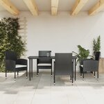 vidaXL Ensemble à manger de jardin 5 Pièces noir résine tressée et acier