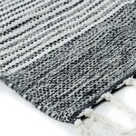 Tapis Terra - 160 x 230 cm - Bandes noir, gris et blanc