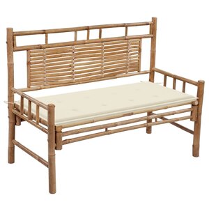 vidaXL Banc de jardin avec coussin 120 cm Bambou