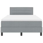 vidaXL Lit à ressorts avec matelas Gris clair 120 x 190 cm tissu