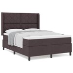 vidaXL Lit à ressorts avec matelas Marron foncé 140 x 200 cm tissu