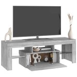 vidaXL Meuble TV avec lumières LED sonoma gris 120x35x40 cm