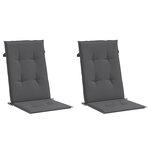 vidaXL Coussins de chaise de jardin à dossier haut lot de 2 anthracite