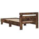 vidaXL Cadre de lit sans matelas avec tête de lit chêne fumé 90x200 cm