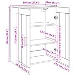 vidaXL Armoires Murailles 2 Pièces Chêne noir 69 5 x 34 x 90 cm