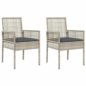 vidaXL Chaise de jardin 2 Pièces Gris clair 53 x 60 x 85cm polyrotin