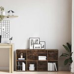 vidaXL Bibliothèque/Buffet Chêne fumé 66x30x130 cm Bois d'ingénierie