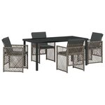 vidaXL Ensemble de salle à manger pour jardin 5 Pièces Gris polyrotin